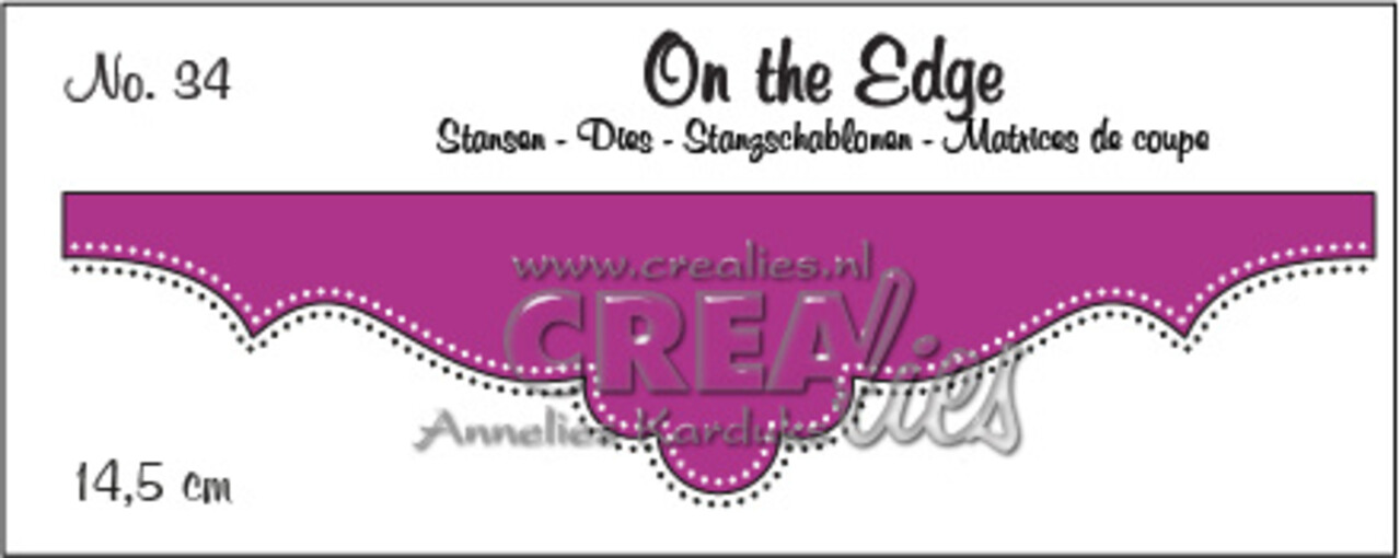 Crealies On The Edge Stansen No. 34 met Dubbele Stippenlijn (CLOTE34)