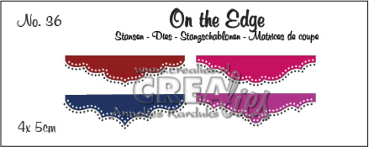Crealies On The Edge Stansen No. 36 Mini 4 met Dubbele Stippenlijn (CLOTE36)