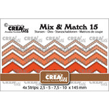 Crealies Mix & Match Dies No. 15 Zigzag Strips With Stitch (CLMix15)