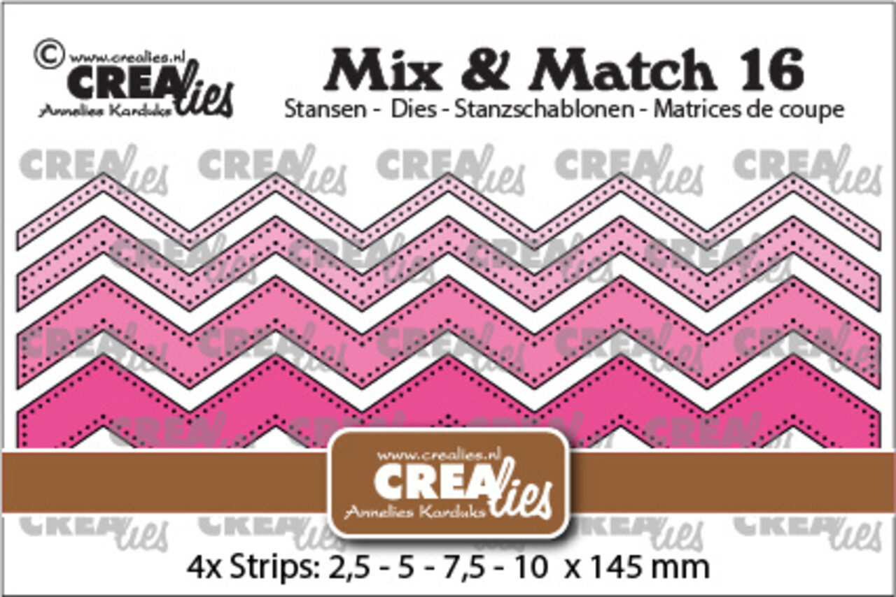 Crealies Mix & Match Stansen No. 16 Zigzag Strips Stippenlijn (CLMix16) Crealies Mix & Match Stansen No. 16 Zigzag Strips Stippenlijn (CLMix16)