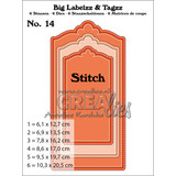 Crealies Big Labelzz & Tagzz Stansen No. 14 Met Stiksteeklijn (CLBigLT14)