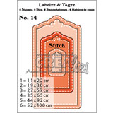 Crealies Labelzz & Tagzz Dies No. 14 with Stitchline (CLLT14)