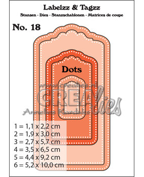 Crealies Labelzz & Tagzz Dies No. 18 with Dots (CLLT18)