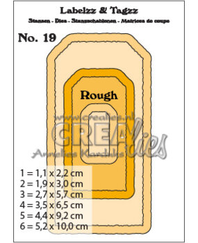 Crealies Labelzz & Tagzz Dies No. 19 Rough Edges (CLLT19)