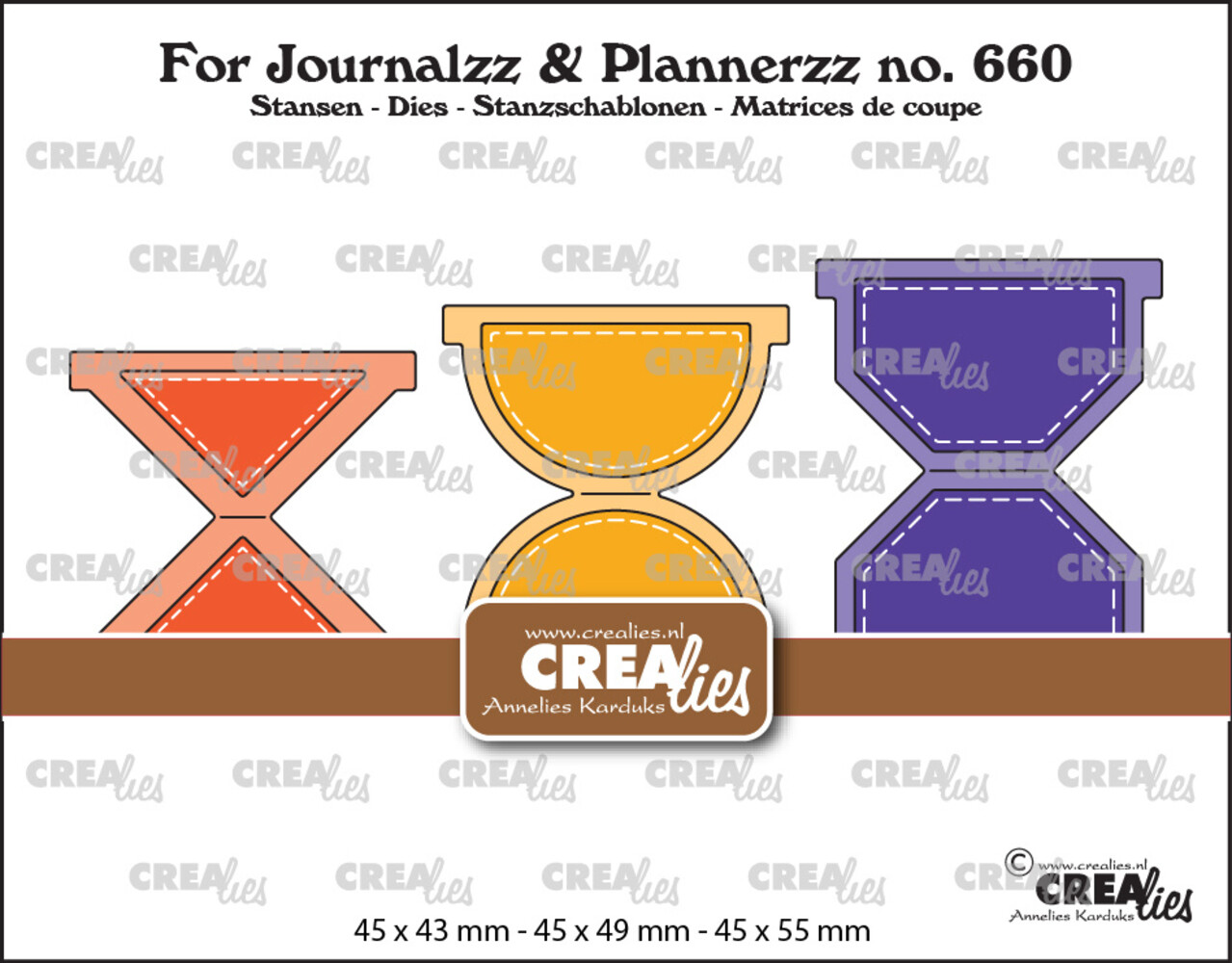 Crealies For Journalzz & Plannerzz Dies Tabs Set A (CLJP660)