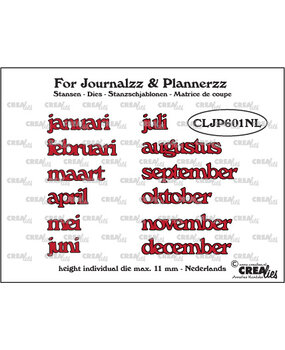 Crealies For Journalzz & Plannerzz Dies Months NL (CLJP601NL)