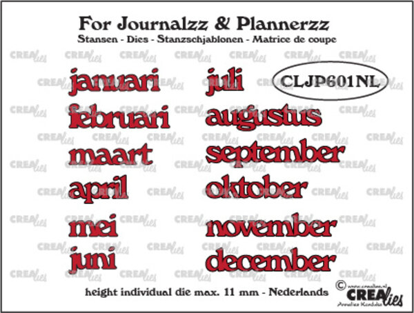 Crealies For Journalzz & Plannerzz Stansen Maanden NL (CLJP601NL) Crealies For Journalzz & Plannerzz Stansen Maanden NL (CLJP601NL)