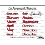 Crealies For Journalzz & Plannerzz Dies Months EN (CLJP603EN)
