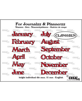 Crealies For Journalzz & Plannerzz Dies Months EN (CLJP603EN)