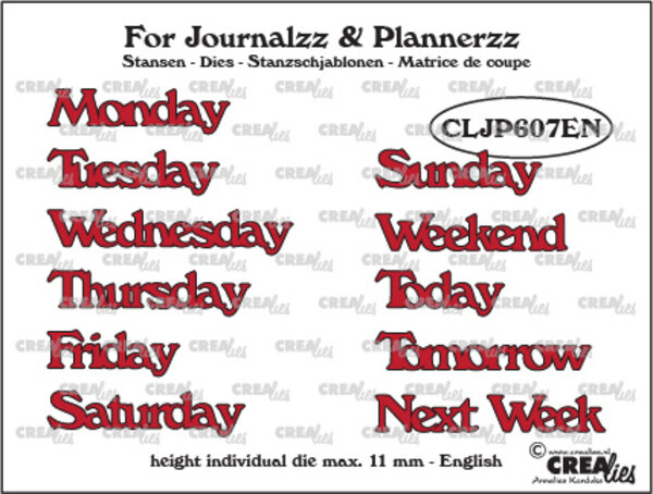 Crealies For Journalzz & Plannerzz Dies Weekdays EN (CLJP607EN) Crealies For Journalzz & Plannerzz Dies Weekdays EN (CLJP607EN)
