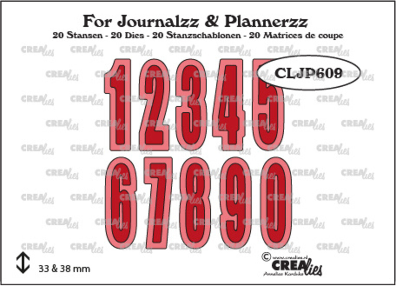 Crealies For Journalzz & Plannerzz Stansen No. 3 Cijfers met Schaduw (CLJP609) Crealies For Journalzz & Plannerzz Stansen No. 3 Cijfers met Schaduw (CLJP609)