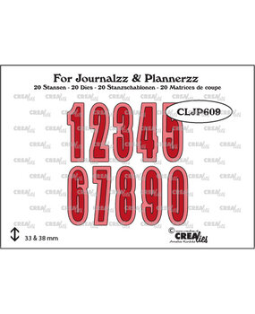 Crealies For Journalzz & Plannerzz Stansen No. 3 Cijfers met Schaduw (CLJP609)