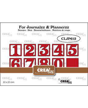 Crealies For Journalzz & Plannerzz Stansen No. 6 Cijfers in Vierkantjes (CLJP612)