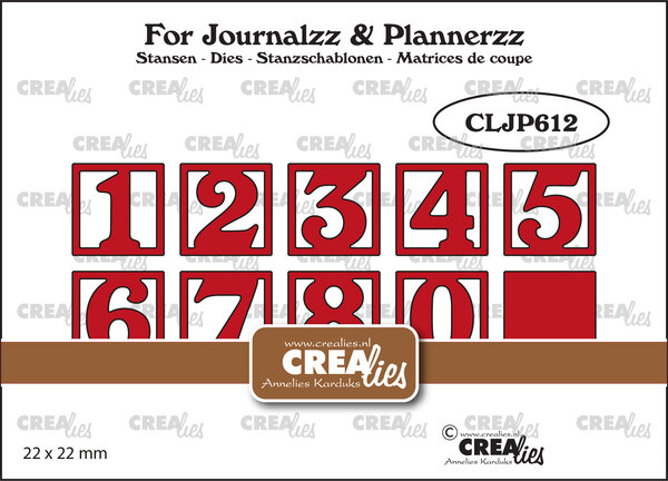 Crealies For Journalzz & Plannerzz Dies No. 6 Numbers In Squares (CLJP612) Crealies For Journalzz & Plannerzz Dies No. 6 Numbers In Squares (CLJP612)