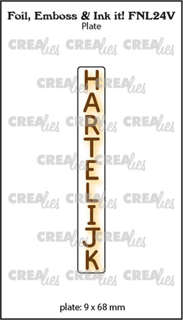 Crealies Foil Emboss & Ink It! Plate Dutch No. 24V Hartelijk (FNL24V) Crealies Foil Emboss & Ink It! Plate Dutch No. 24V Hartelijk (FNL24V)
