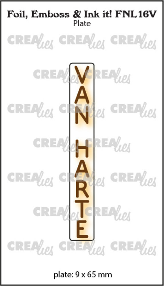 Crealies Foil Emboss & Ink It! Plate Dutch No. 16V Van Harte (FNL16V)