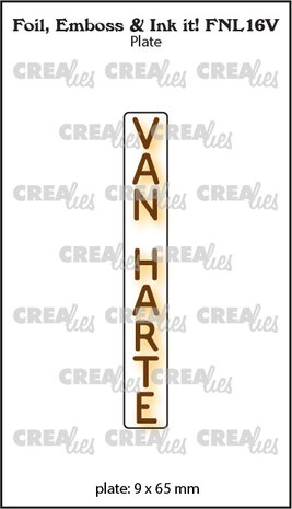 Crealies Foil Emboss & Ink It! Plate Dutch No. 16V Van Harte (FNL16V)