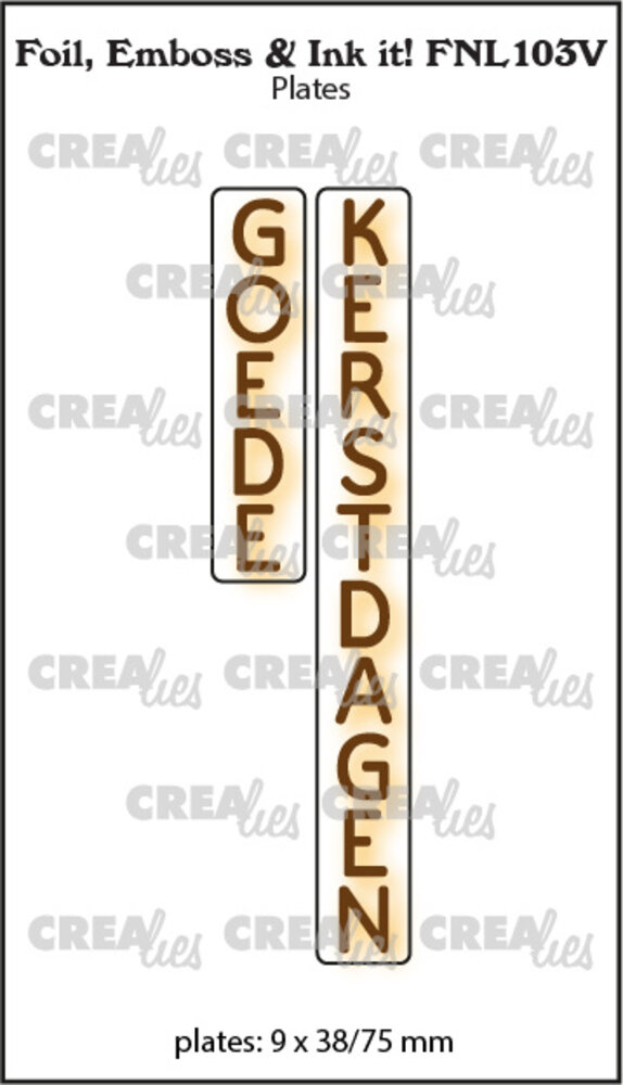Crealies Foil Emboss & Ink It! Plate Dutch No. 103V Goede Kerstdagen (FNL103V)