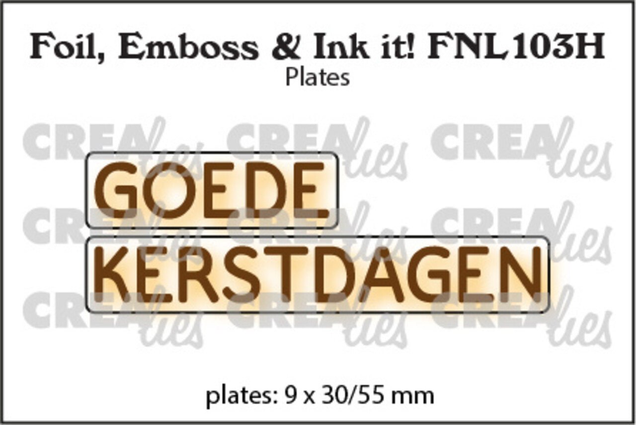 Crealies Foil Emboss & Ink It! Plate Dutch No. 103H Goede Kerstdagen (FNL103H) Crealies Foil Emboss & Ink It! Plate Dutch No. 103H Goede Kerstdagen (FNL103H)