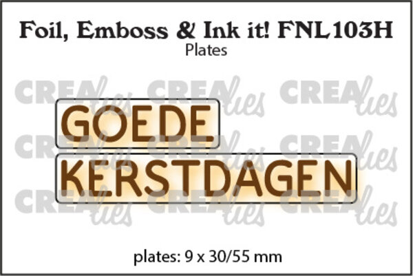 Crealies Foil Emboss & Ink It! Plate Dutch No. 103H Goede Kerstdagen (FNL103H) Crealies Foil Emboss & Ink It! Plate Dutch No. 103H Goede Kerstdagen (FNL103H)