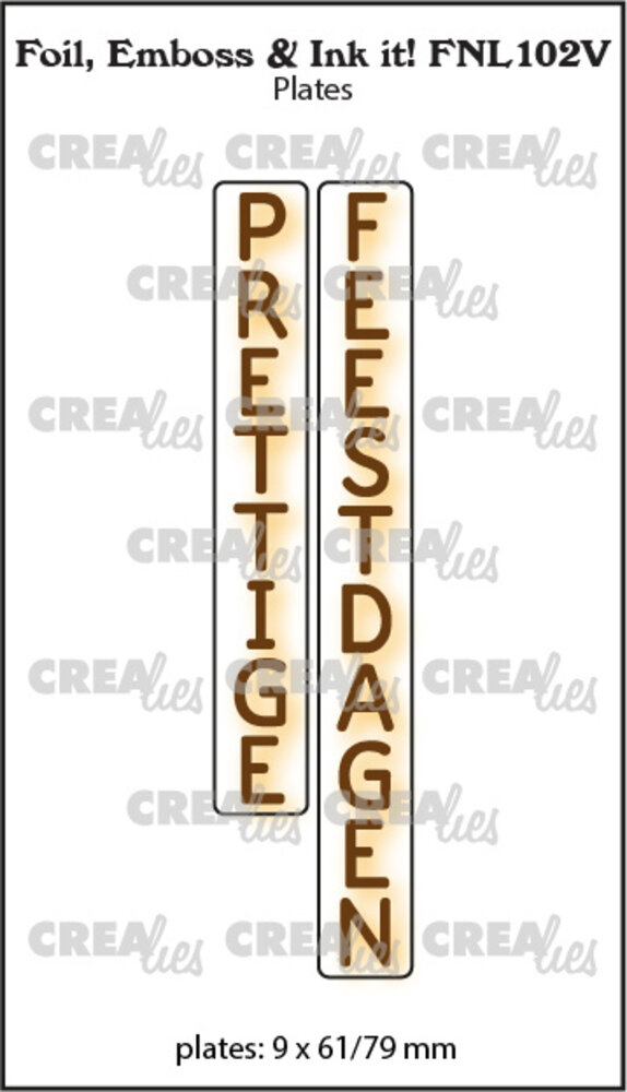 Crealies Foil Emboss & Ink It! Plate Dutch No. 102V Prettige Feestdagen (FNL102V)