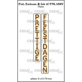 Crealies Foil Emboss & Ink It! Plate Dutch No. 102V Prettige Feestdagen (FNL102V)
