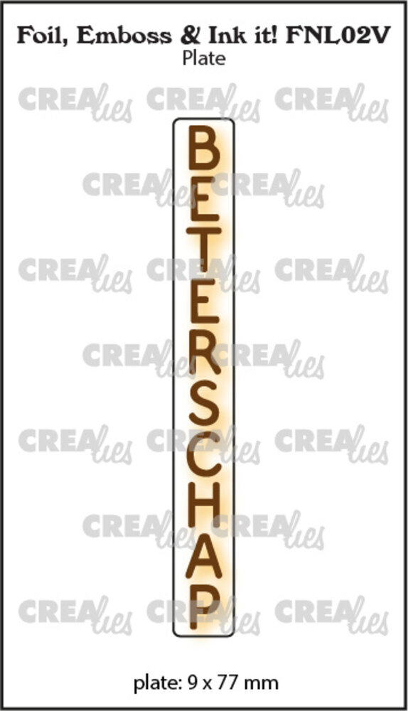 Crealies Foil Emboss & Ink It! Plate Dutch No. 2V Beterschap (FNL02V) Crealies Foil Emboss & Ink It! Plate Dutch No. 2V Beterschap (FNL02V)