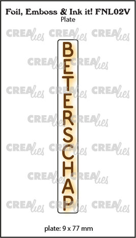 Crealies Foil Emboss & Ink It! Plate Dutch No. 2V Beterschap (FNL02V) Crealies Foil Emboss & Ink It! Plate Dutch No. 2V Beterschap (FNL02V)