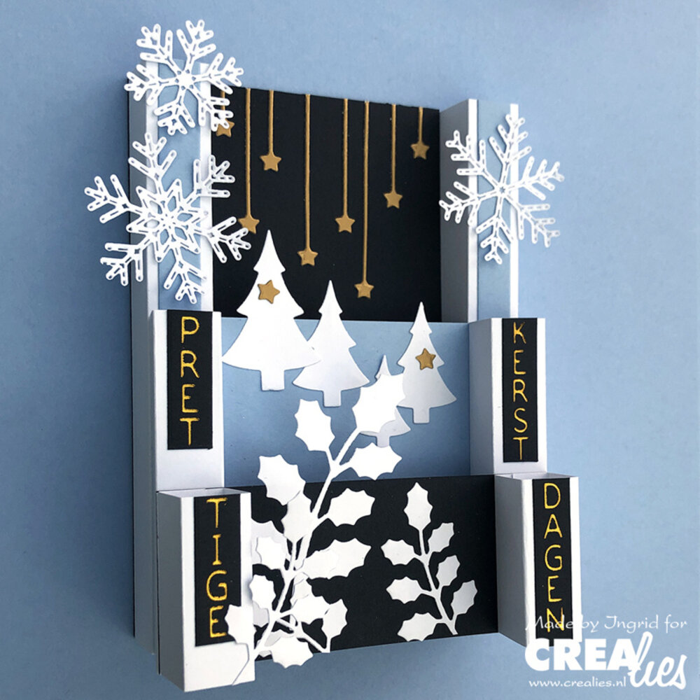 Crealies Foil Emboss & Ink It! Plate Dutch No. 102V Prettige Feestdagen (FNL102V)