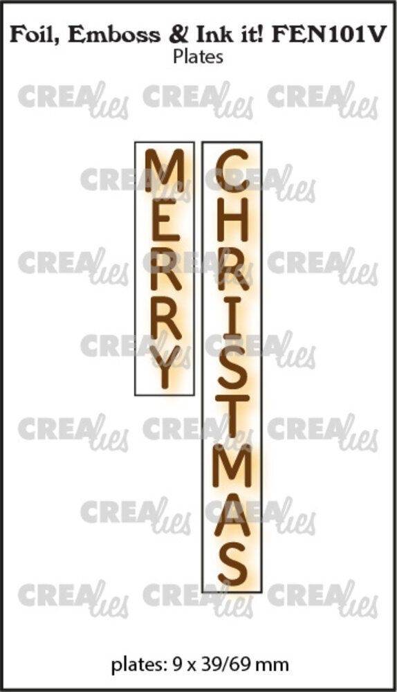 Crealies Foil Emboss & Ink It! Plate English No. 101V Merry Christmas (FEN101V)