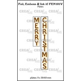 Crealies Foil Emboss & Ink It! Plate English No. 101V Merry Christmas (FEN101V)