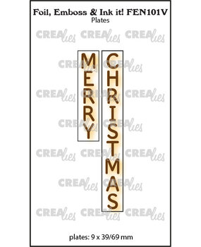 Crealies Foil Emboss & Ink It! Plate English No. 101V Merry Christmas (FEN101V)