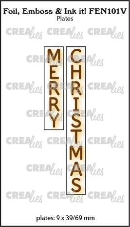 Crealies Foil Emboss & Ink It! Plate English No. 101V Merry Christmas (FEN101V)