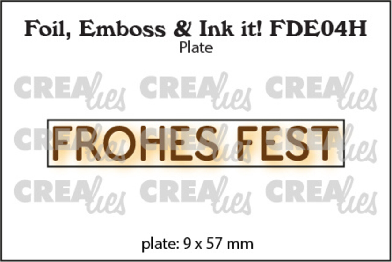 Crealies Foil Emboss & Ink It! Plate German No. 4H Frohes Fest (FDE04H) Crealies Foil Emboss & Ink It! Plate German No. 4H Frohes Fest (FDE04H)