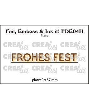 Crealies Foil Emboss & Ink It! Plate German No. 4H Frohes Fest (FDE04H)
