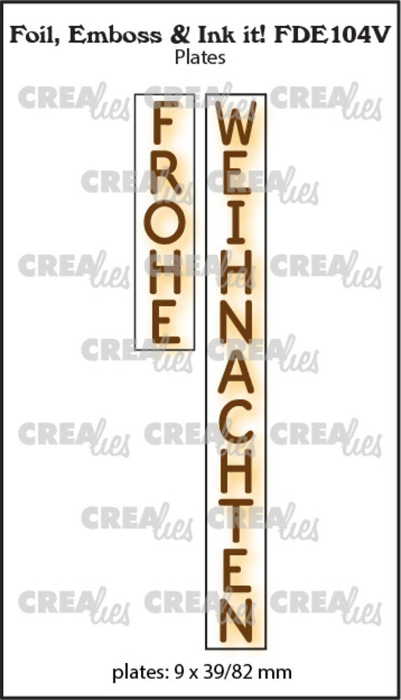 Crealies Foil Emboss & Ink It! Plate German No. 104V Frohe Weihnachten (FDE104V) Crealies Foil Emboss & Ink It! Plate German No. 104V Frohe Weihnachten (FDE104V)