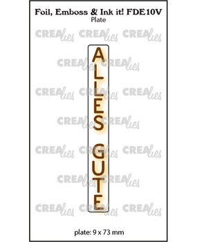 Crealies Foil Emboss & Ink It! Plate German No. 10V Alles Gute (FDE10V)
