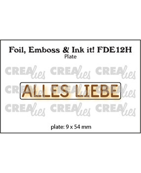 Crealies Foil Emboss & Ink It! Plate German No. 12H Alles Liebe (FDE12H)