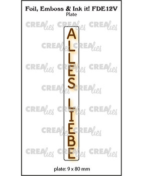 Crealies Foil Emboss & Ink It! Plate German No. 12V Alles Liebe (FDE12V)