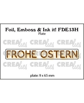 Crealies Foil Emboss & Ink It! Plate German No. 13H Frohe Ostern (FDE13H)