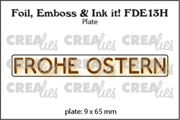 Crealies Foil Emboss & Ink It! Plate German No. 13H Frohe Ostern (FDE13H) Crealies Foil Emboss & Ink It! Plate German No. 13H Frohe Ostern (FDE13H)