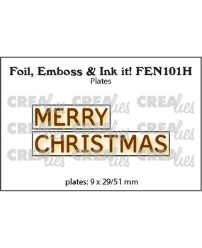 Crealies Foil Emboss & Ink It! Plate English No. 101H Merry Christmas (FEN101H)