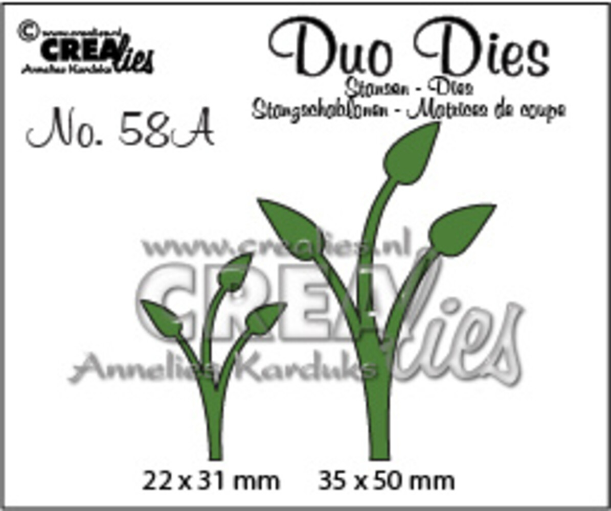 Crealies Duo Dies No. 58A Leaves 12 Mirror Image (CLDD58A)