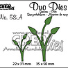 Crealies Duo Dies No. 58A Leaves 12 Mirror Image (CLDD58A)