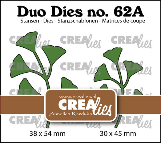 Crealies Duo Stansen No. 62A Blaadjes 14 Spiegelbeeld (CLDD62A)