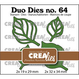 Crealies Duo Stansen No. 64 Blaadjes 16 Dicht + Open (CLDD64)