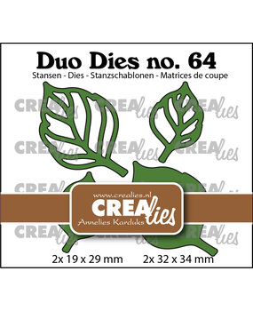 Crealies Duo Dies No. 64 Leaves 16, Solid + Open (CLDD64)