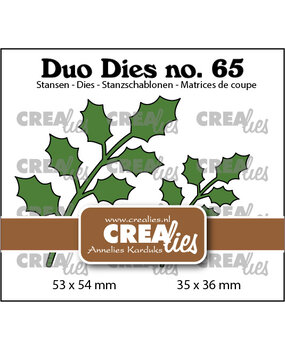 Crealies Duo Dies No. 65 Holly Leaves 17 (CLDD65)