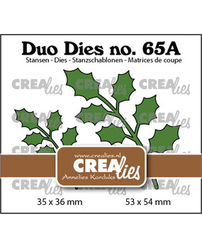 Crealies Duo Dies No. 65A Holly Leaves 17 Mirror Image (CLDD65A)