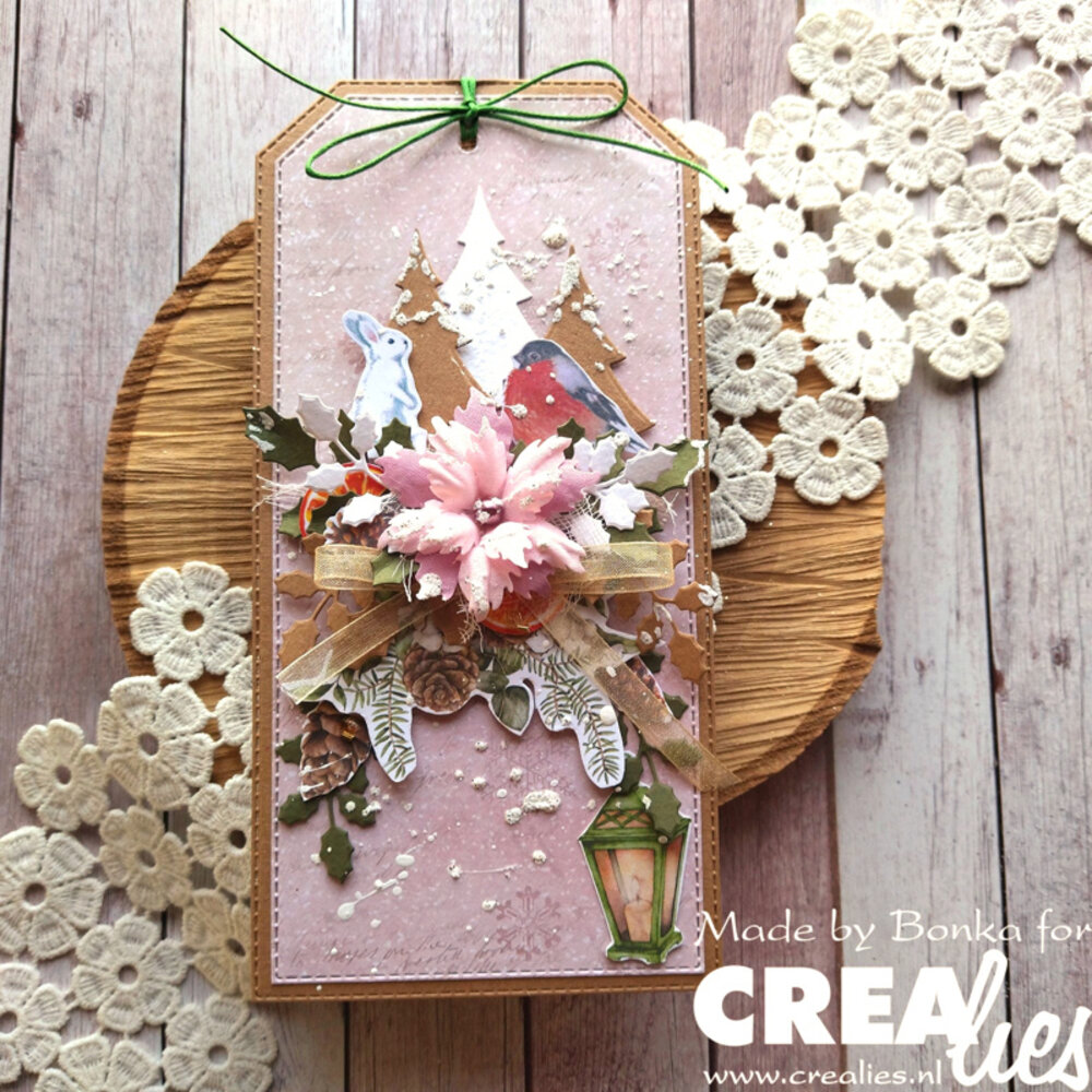 Crealies Duo Stansen No. 65A Hulst Blaadjes 17 Spiegelbeeld (CLDD65A)